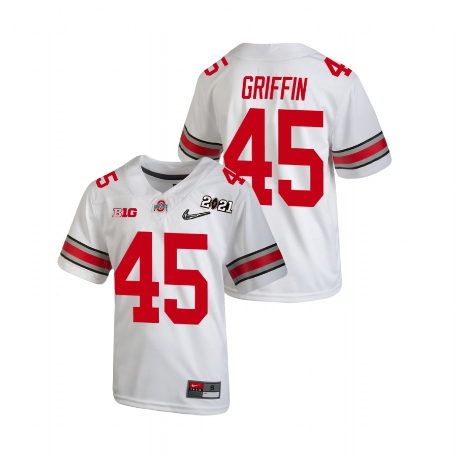 Ohio State Buckeyes Youth NCAA Archie Griffin #45 White Champions 2021 National College Football Jersey VOF4449QB